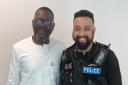 St Albans police officer Sgt Andrew Thomas and TBN's Dr G.