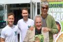 Larry and George Lamb with the Wildfarmed team at Waitrose in Hitchin.