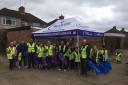 The volunteers taking part in the big clean up