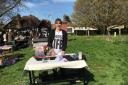 Tracey Wills with the George Michael Appreciation Society stall at the spring fair