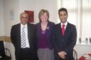 From left to right: Shalin Mehra, (Managing Director of Rodericks Limited), Watford’s Mayor, Dorothy Thornhill,  and Dr Neil Kotecha (Joint partner and principal dentist for the Cassio rd dental practice).