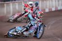 Heat 4: Davey Watt (red), Robert Mear (blue) and Kenni Larsen (white) – Lakeside Hammers vs Peterborough Panthers, at the Arena Essex Raceway, Pufleet – 10/05/13 -  CREDIT: Rob Newell/TGSPHOTO