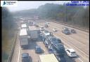 Traffic has stalled from Cheshunt to Waltham Abbey on the M25 anti-clockwise