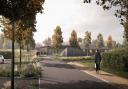 A render of the new West Herts crematorium that is expected to be completed by December 2022.