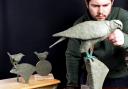 Elliot Channer creating his life-sized bird sculptures