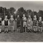 Photograph of men dressed in pageant costume, 1948, © St Albans Museums