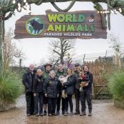 2024: The Whitnall family outside the entrance to World of Animals at Hertfordshire Zoo