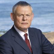 Brett Ellis has been pictured outside Doc Martin's house in Port Isaac. Image: PA