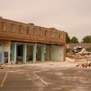 Former Herts County Supplies buildings come tumbling down