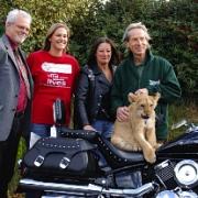 Zara the lion cub took centre stage to launch a new charity biker event in the spring.