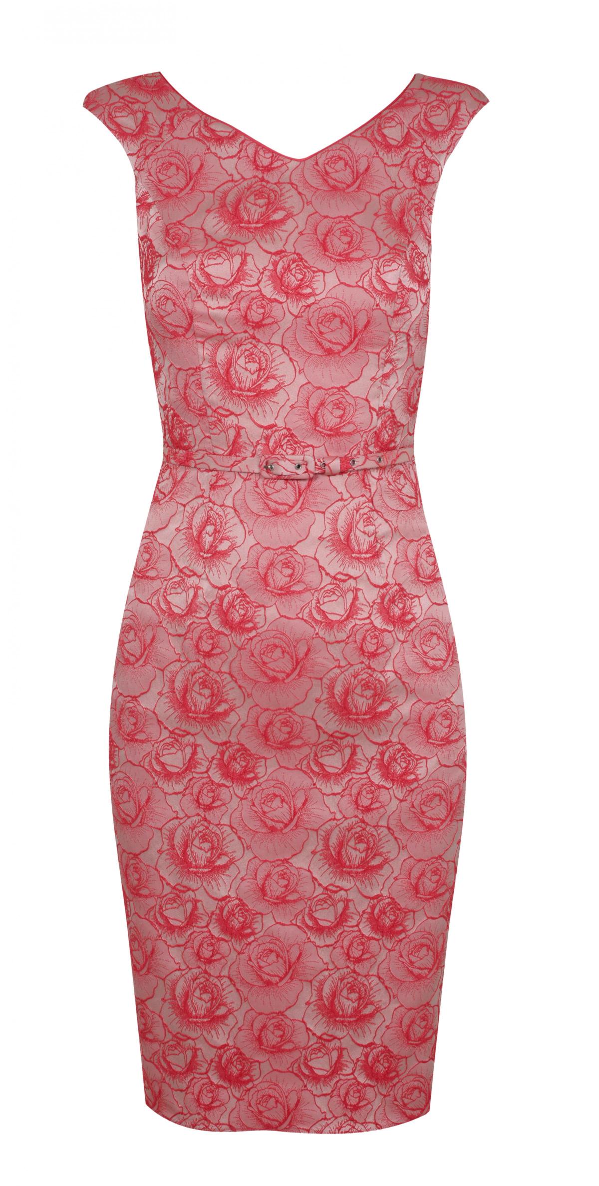 BHS, pink rose jacquard dress, £55