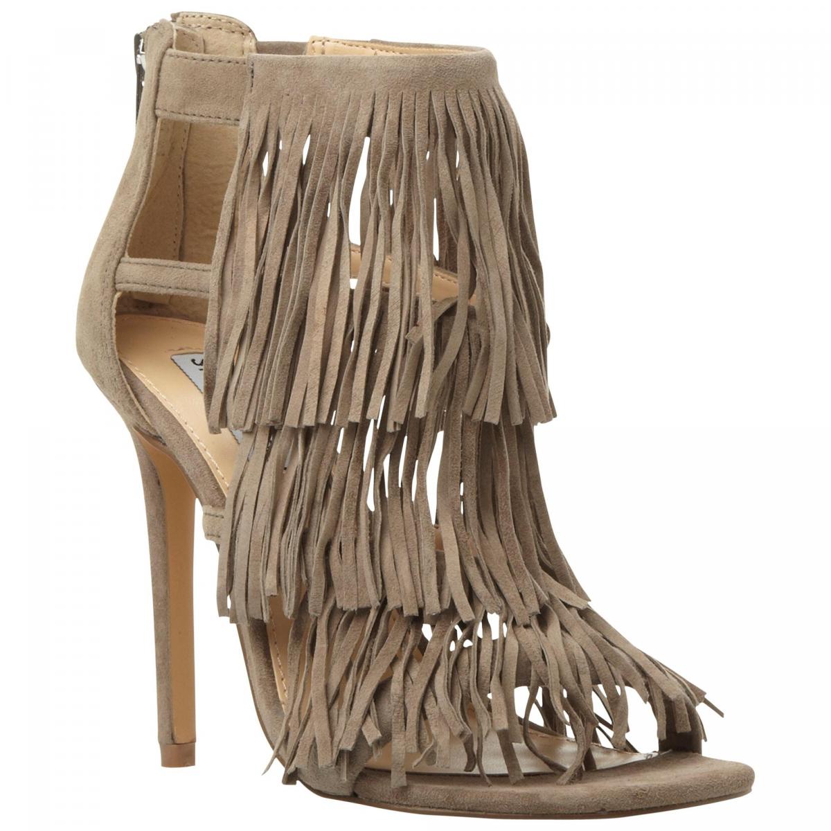 Steve Madden in John Lewis, Fringly suede fringed court shoes, taupe, £79