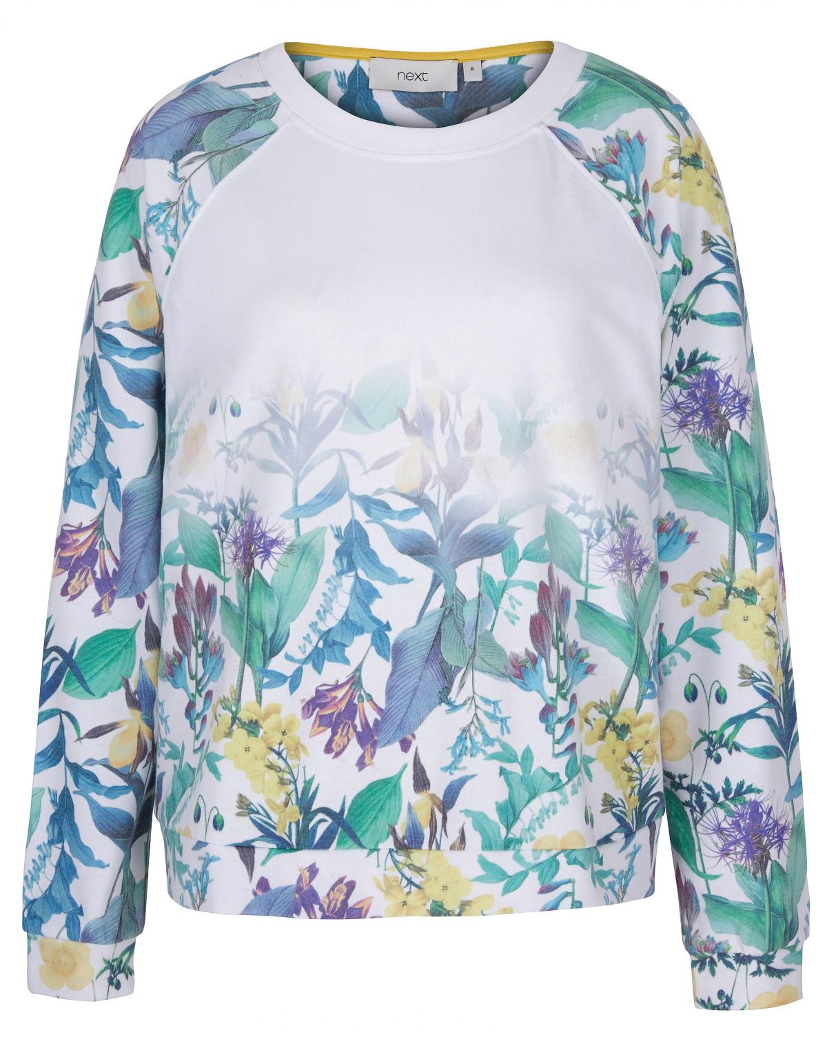 Next, floral print sweater, £28