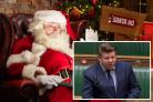Watford MP Dean Russell sought reassurances from the Commons leader that Santa would be able to deliver presents this Christmas. Photos: PA, Parliament