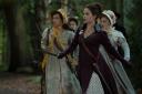 Lily James as Elizabeth Bennet leads her sisters into battle