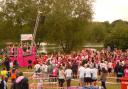 Race For Life: Participants warm-up