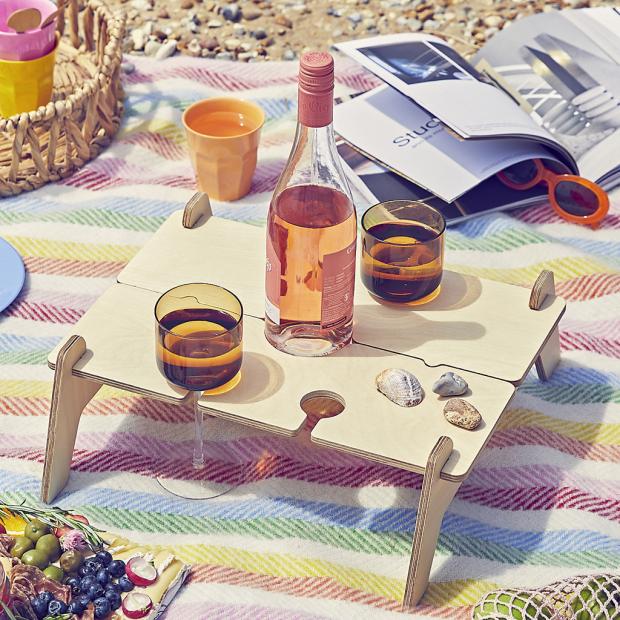 St Albans & Harpenden Review: Personalised Portable Picnic Table Wine Holder. Credit: Not On The High Street