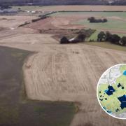 A screenshot from a video from Hertsmere Borough Council of land earmarked for the Bowmans Cross development