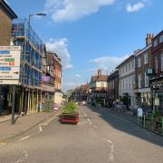 This section of High Street in St Albans city centre has been closed