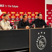 Jodan Henderson at a press conference after signing for Ajax. Image: PA