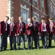 Beechwood Park’s winning team of mathematicians; from left to right: Thomas Meacock. Dimitri Chamay, Oliver West, Brendan Warren, Thomas Hillman, Louis Taylor, Krishnan Mulholland, Hugo Buckland and Alasdair Taylor