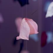 Delicate, suspended petals form part of Lyndall's sculpture