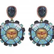 Blaiz, turquoise mask mosaic earrings, £2,500