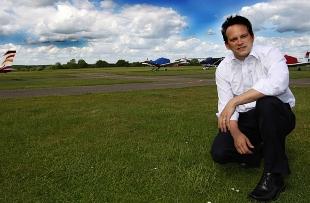 Grant Shapps at Panshangar Airfield. Picture: Holly Cant